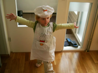 Meike met bakkleding