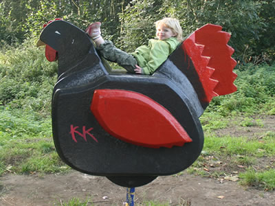 Meike op de kip