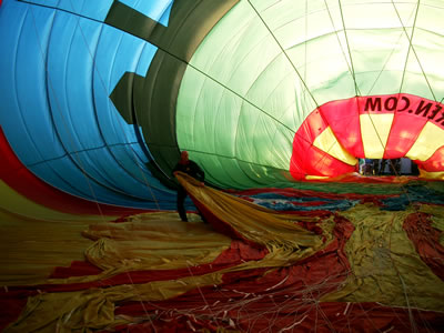 De ballon werd opgeblazen